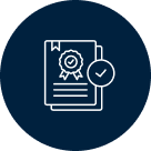 Icône document certifié avec validation