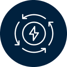 Symbole d'énergie renouvelable bleu