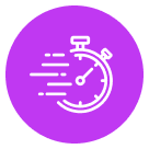 Chronomètre rapide sur fond violet