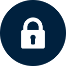 Icône de cadenas sécurisé bleu
