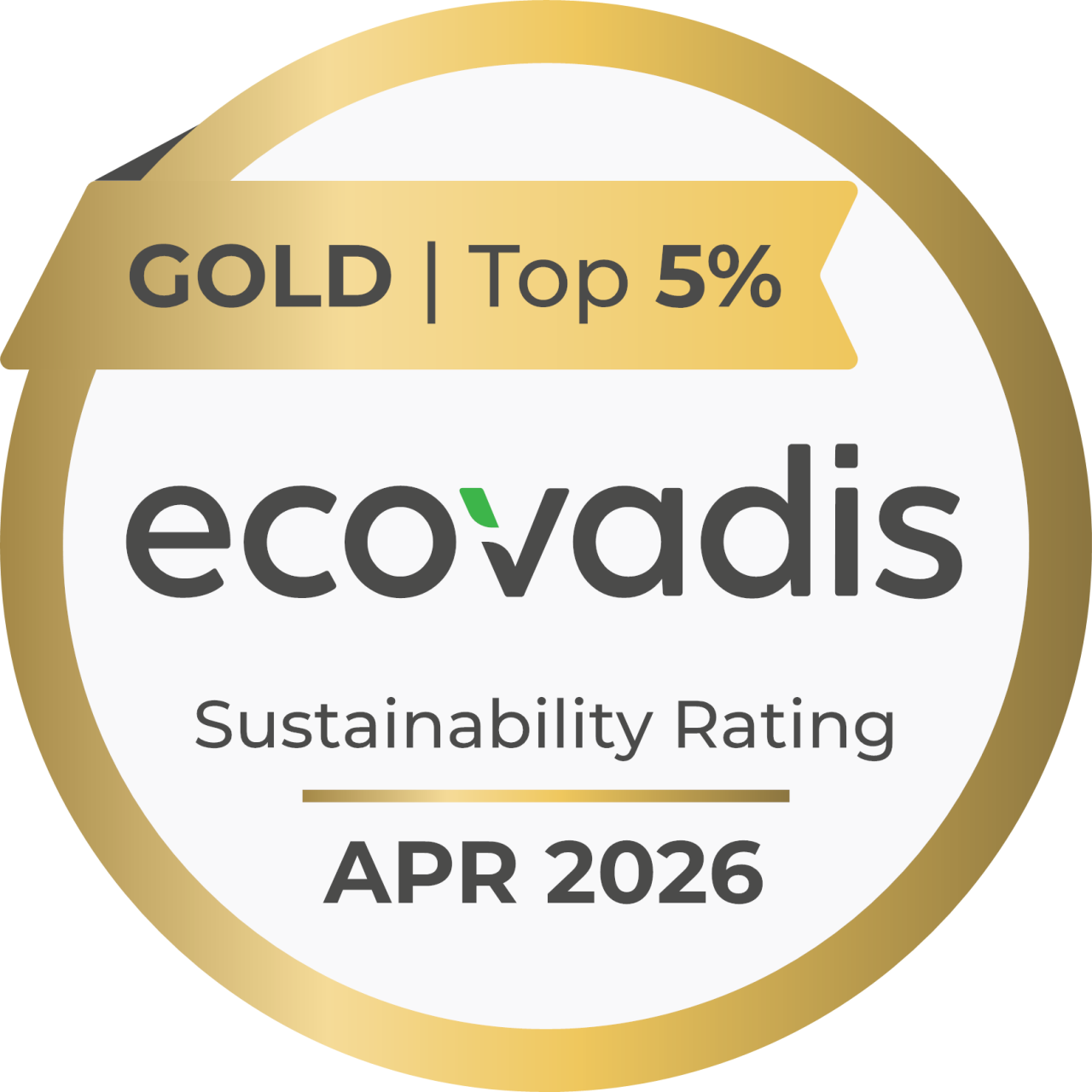 Label de durabilité en or EcoVadis 2026