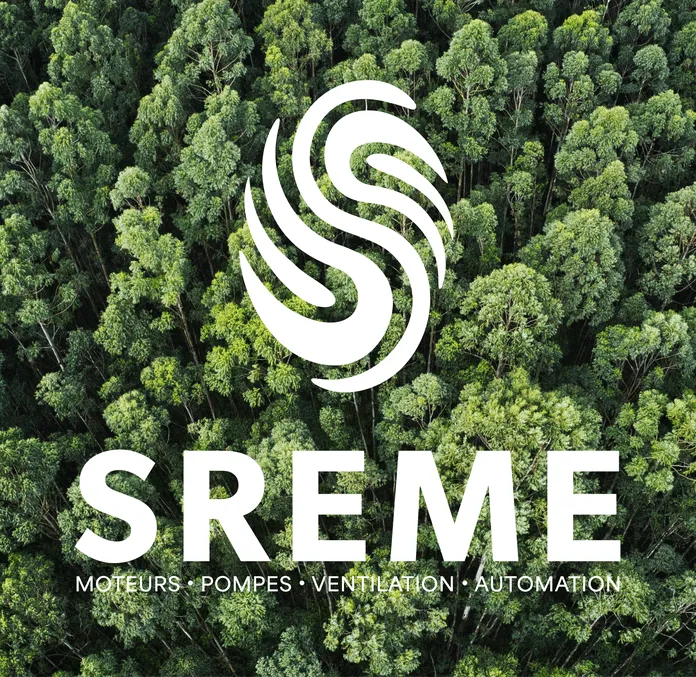 Logo SREME sur fond de forêt verdoyante.